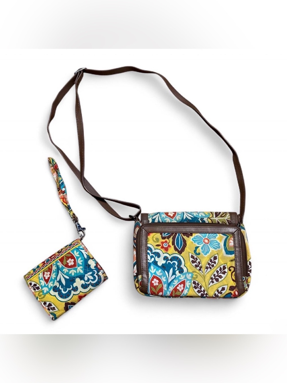Vera Bradley Patricia Quilted Floral Crossbody Bag & Matching Wallet Set Retired - Picture 4 of 8
